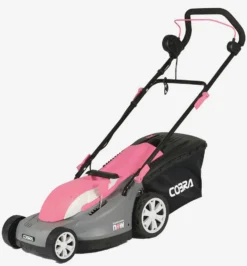 Limited Edition Breast Cancer Now Cobra GTRM38P 15inch Electric Lawnmower