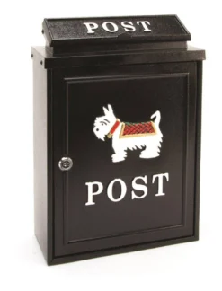 Harewood Black Scotty Dog Post Box