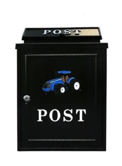 Harewood Blue Tractor Post Box