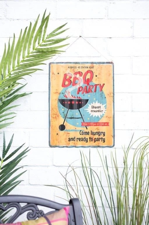 La Hacienda Corrugated BBQ Party Garden Sign - Image 2